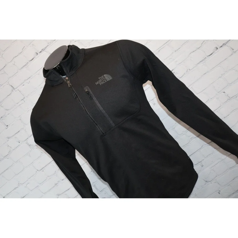 The North Face Pullover Mens Medium Black 1/4 Zip Fleece Jacket Shirt
